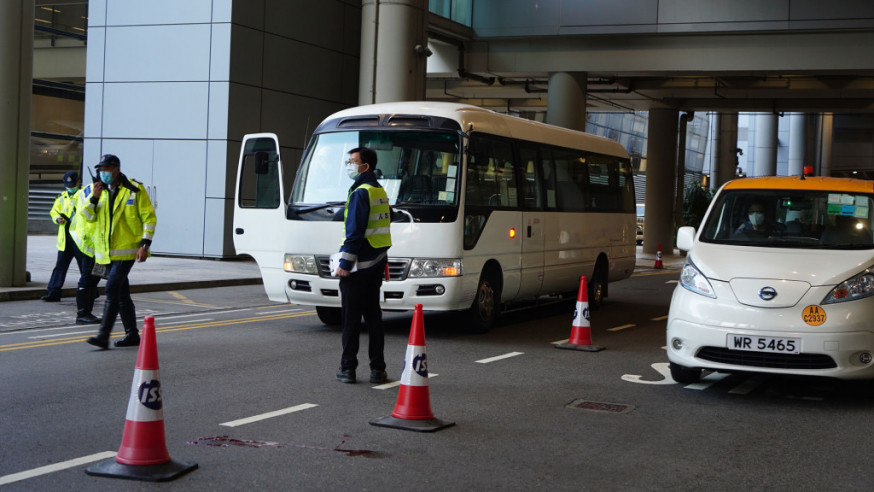 Driver arrested as woman dies after getting hit by coach bus at airport