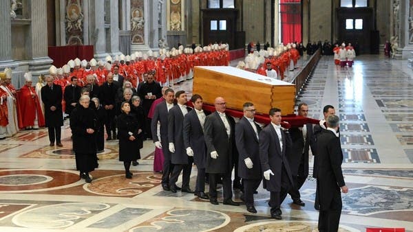 ​​​​​​​Former Pope Benedict XVI’s coffin reaches final resting place