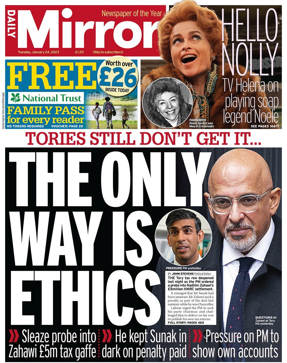 Newspaper headlines: 'Zahawi faces sack' and 'killer posed as child'