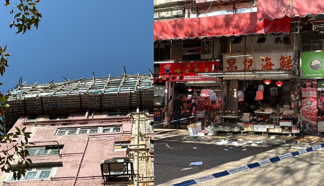 Metal pole falls from scaffolding, killing woman in Mong Kok