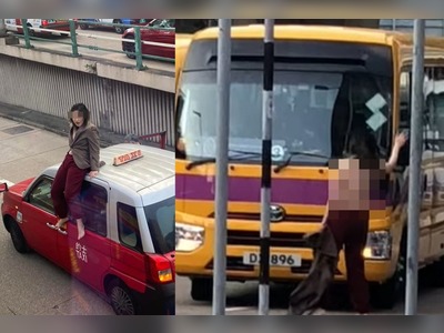 Mentally unstable woman goes wild in Wan Chai