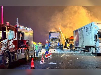 At least 16 dead after almost 50 vehicles involved in motorway pile-up