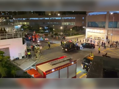 Woman sandwiched in Tsuen Wan crash; at least four people hospitalized