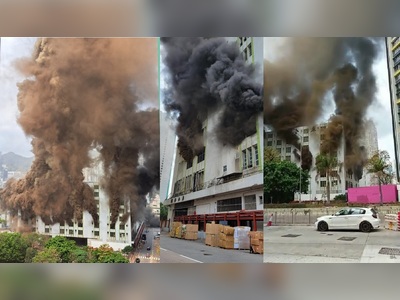 Two workers hospitalized over No.3 alarm fire at a Cheung Sha Wan warehouse
