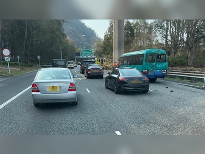 Eight people hospitalized over four-car pile-up in Tsing Yi