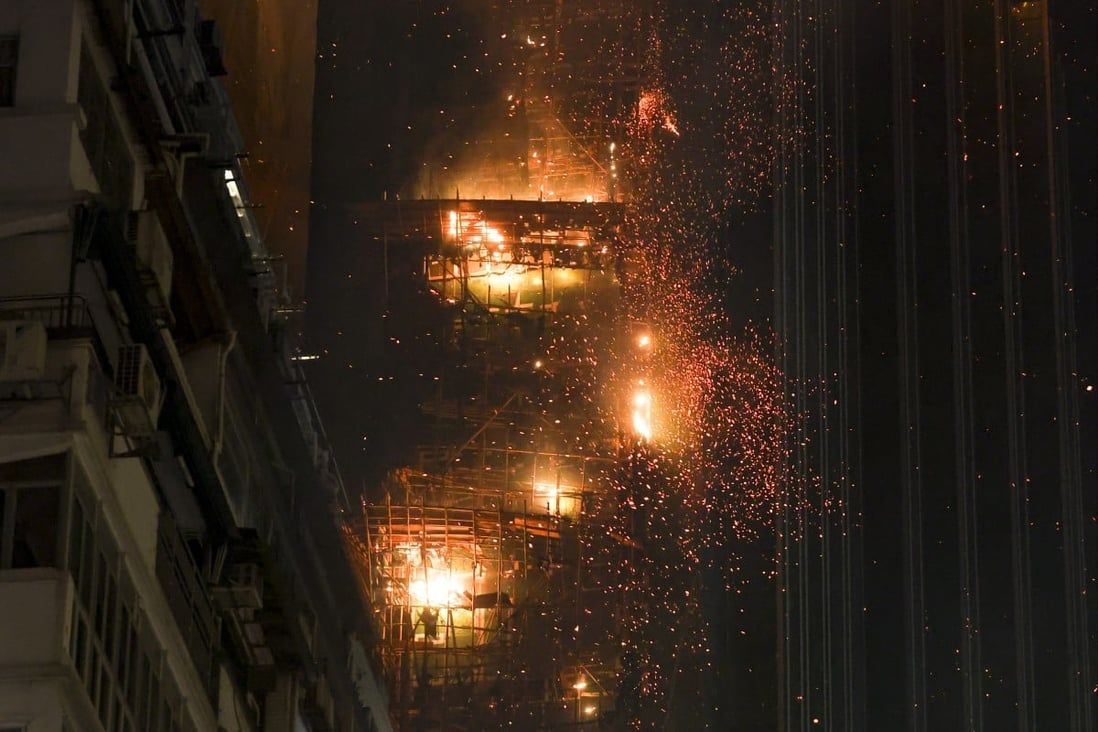 ‘Debris falling from sky’: people in nearby hotels describe 9-hour Hong Kong blaze
