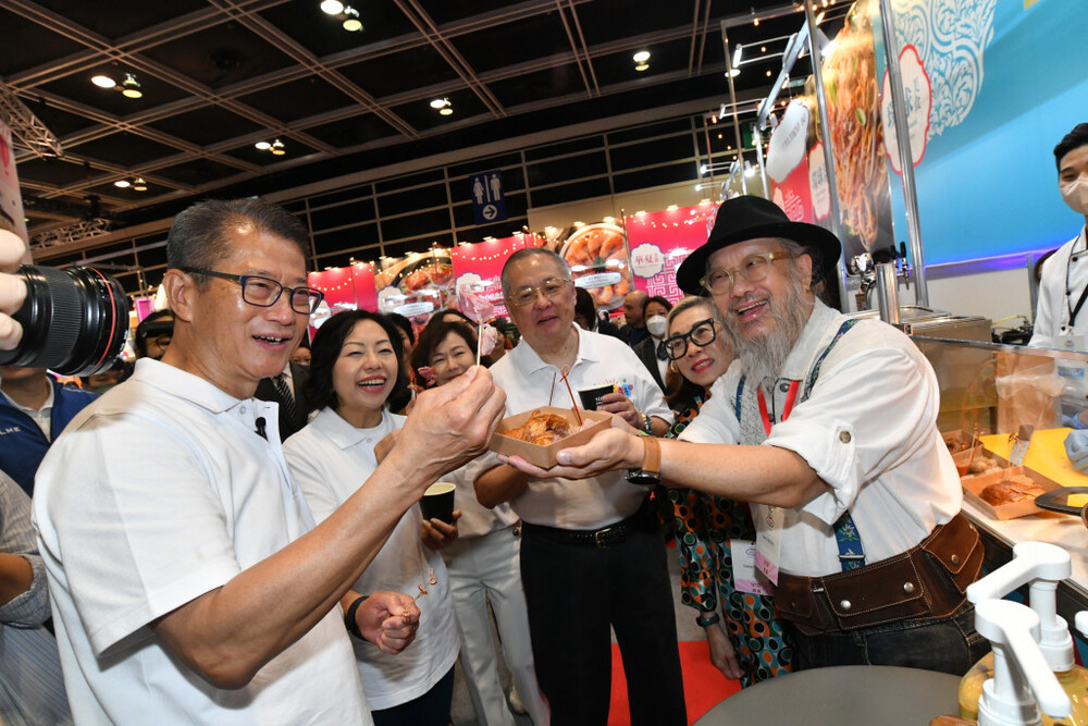 Hongkongers flock to Gourmet Marketplace for delicacies as Paul Chan wishes citizens happy lives