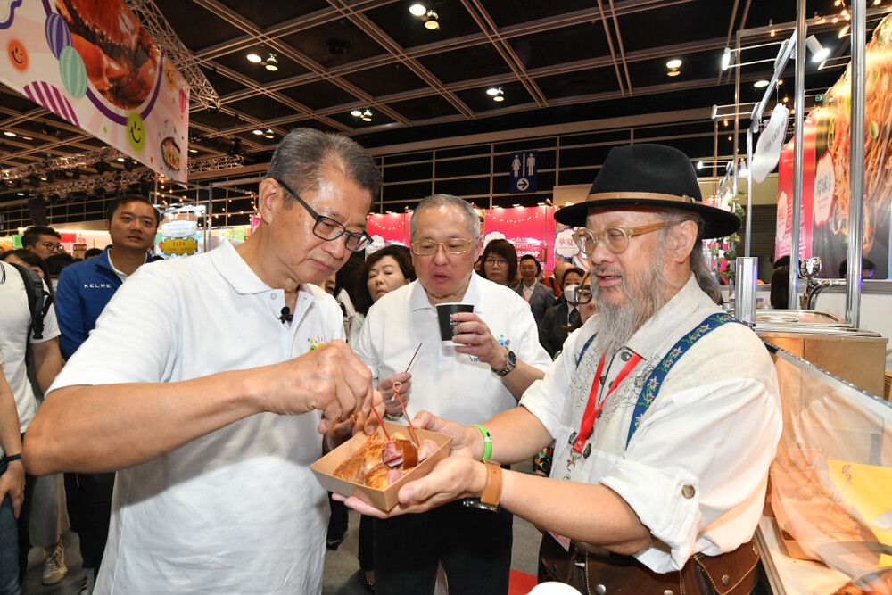 Hongkongers flock to Gourmet Marketplace for delicacies as Paul Chan wishes citizens happy lives