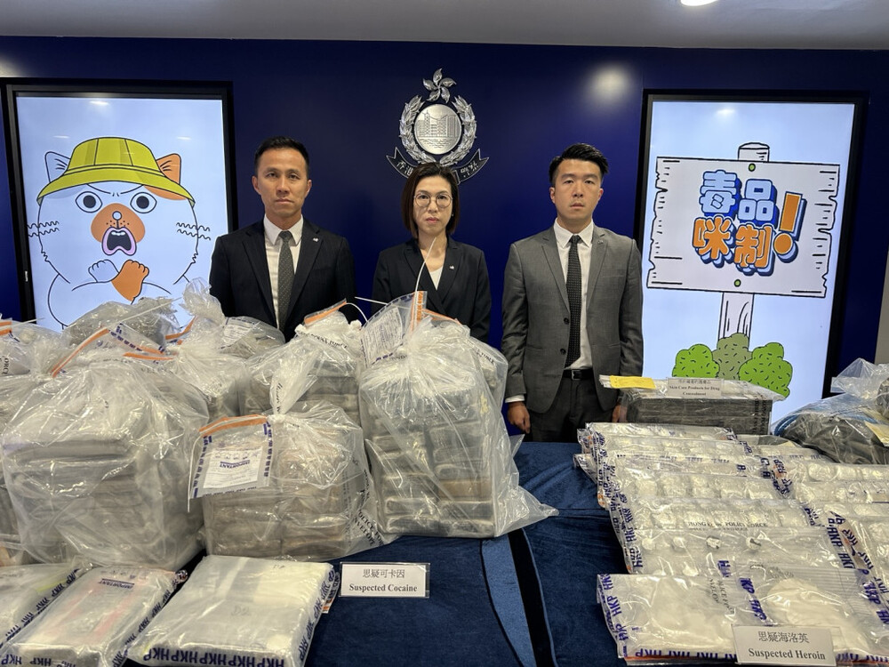 Biggest drug bust of the year nets HK$190 million worth of cocaine and heroin, seven arrested