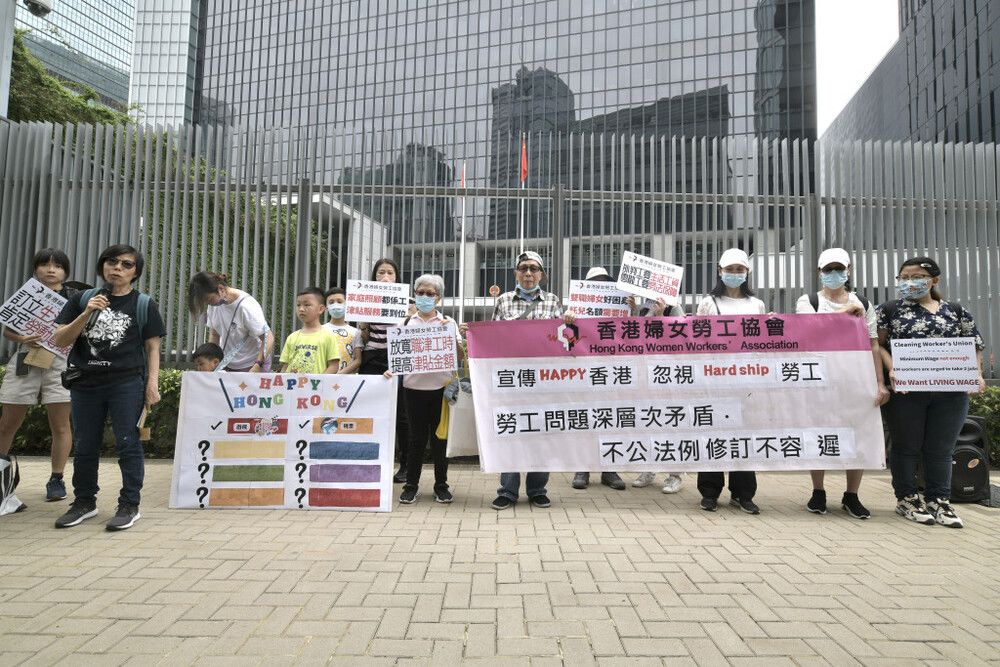 Activist groups submit petitions to the government's headquarters on Labor Day