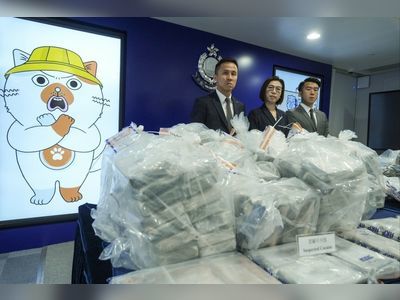 Hong Kong police seize HK$180 million in cocaine, largest haul so far this year