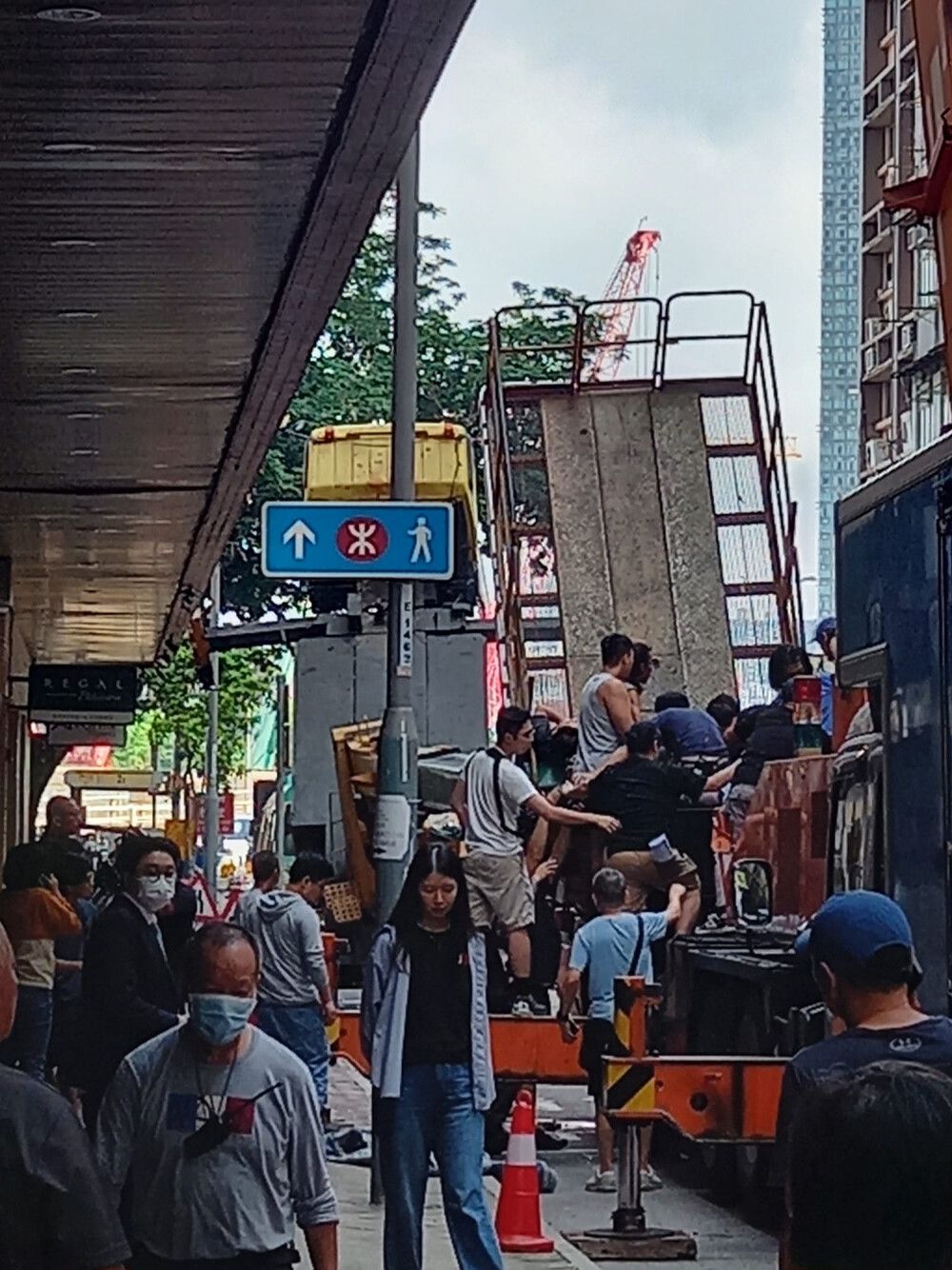 At least eight injured as elevation platform collapses on movie set in Kowloon City